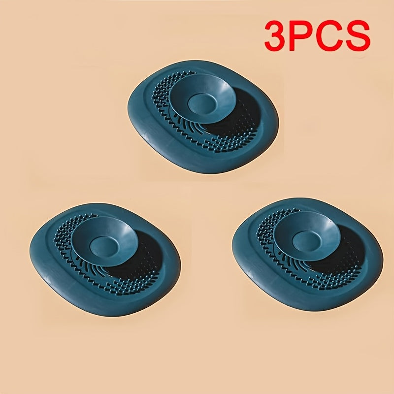 3pcs Silicone Floor Drain Set - Bathroom Accessories, with Ball Catcher, Bathtub Plug, Sink Filter and Strainer - Drains & Faucets Shower Home Garden Supplies