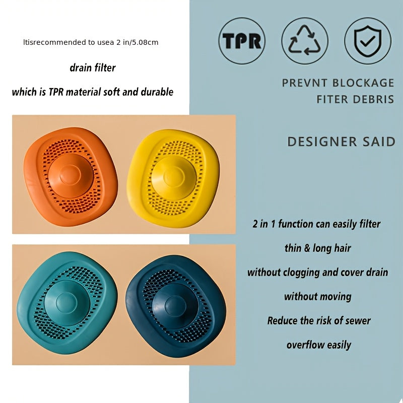 3pcs Silicone Floor Drain Set - Bathroom Accessories, with Ball Catcher, Bathtub Plug, Sink Filter and Strainer - Drains & Faucets Shower Home Garden Supplies