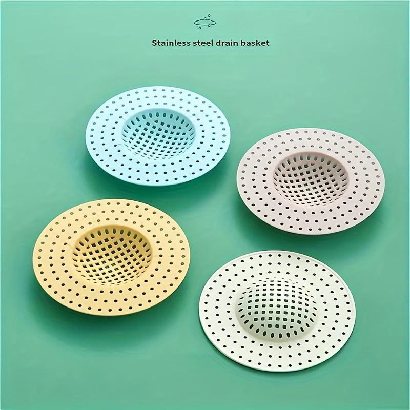 3pcs Kitchen & Bathroom Sink Drain Strainers - Anti-Clog, Anti-Insect Mesh Filters in Light Blue, Pink & White, Multi-Hole Design for Efficient Drainage, Prevents Food Waste Clogs
