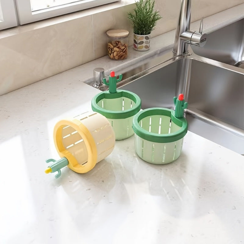 10pcs\u002F2pcs Cactus-Shaped Kitchen Sink Strainer - Creative Drain Basket for Residue, Anti-Clog & Odor Prevention, Decorative Kitchen Sink Accessory