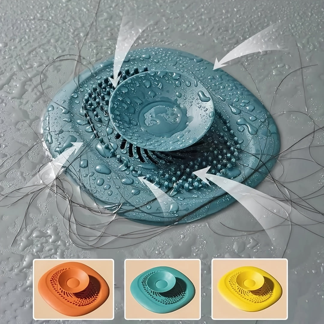 3pcs Silicone Floor Drain Set - Bathroom Accessories, with Ball Catcher, Bathtub Plug, Sink Filter and Strainer - Drains & Faucets Shower Home Garden Supplies