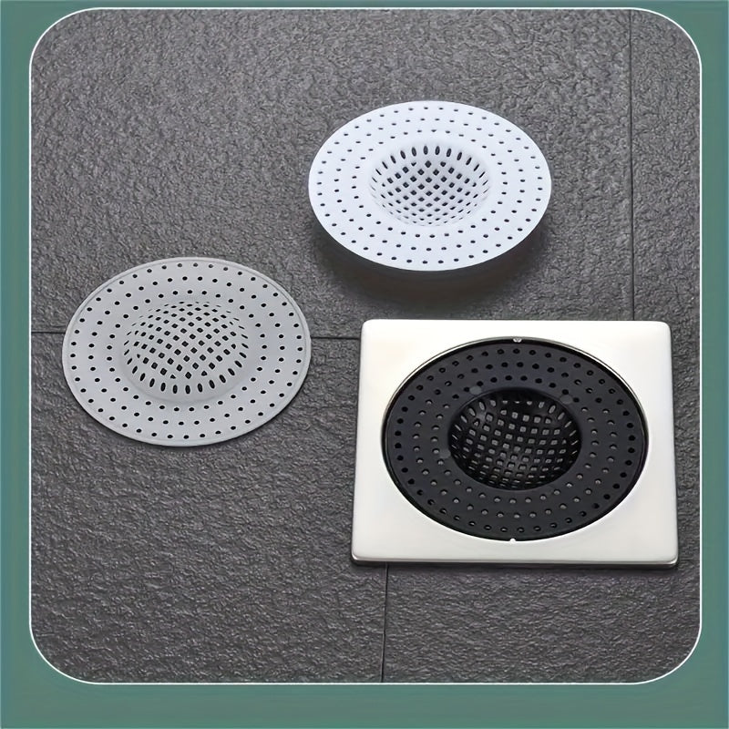 3pcs Kitchen & Bathroom Sink Drain Strainers - Anti-Clog, Anti-Insect Mesh Filters in Light Blue, Pink & White, Multi-Hole Design for Efficient Drainage, Prevents Food Waste Clogs