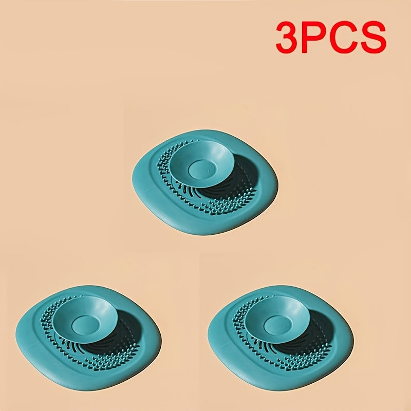 3pcs Silicone Floor Drain Set - Bathroom Accessories, with Ball Catcher, Bathtub Plug, Sink Filter and Strainer - Drains & Faucets Shower Home Garden Supplies
